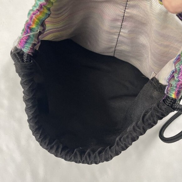 Adidas Drawstring Bag Backpack Women's Colorful Triple Stripe Logo Zip Pocket - Picture 9 of 12